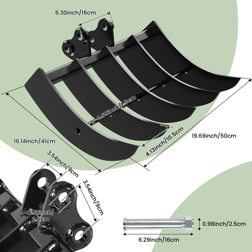 Attachments Mini Excavator: Ripper, Rake, Narrow Bucket, Plain Bucket, Thumb