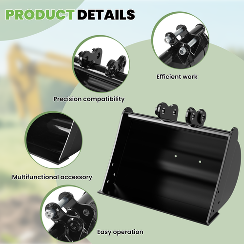 Attachments Mini Excavator: Ripper, Rake, Narrow Bucket, Plain Bucket, Thumb