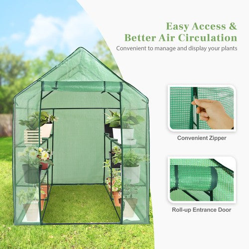 8 Shelves 3 Tiers Greenhouse Portable Mini Walk In Outdoor MINI Planter House