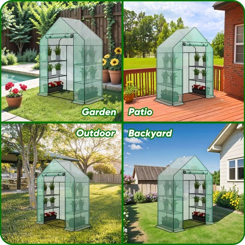 8 Shelves 3 Tiers Greenhouse Portable Mini Walk In Outdoor MINI Planter House