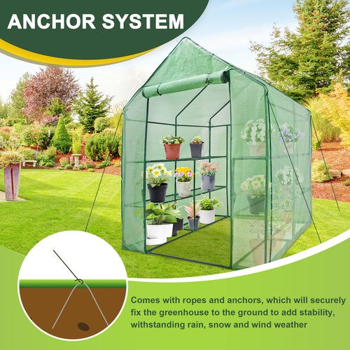 Walk In Greenhouse Garden for Planter Mini 8 Shelves 3 Tier Portable Green House