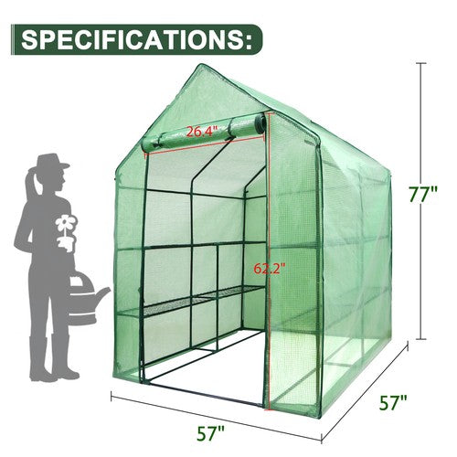 Walk In Greenhouse Garden for Planter Mini 8 Shelves 3 Tier Portable Green House