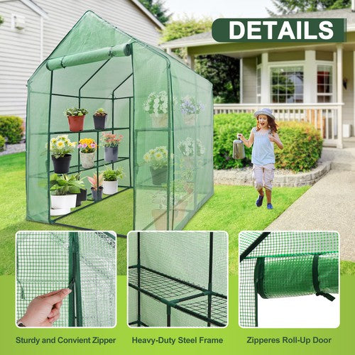 Walk In Greenhouse Garden for Planter Mini 8 Shelves 3 Tier Portable Green House