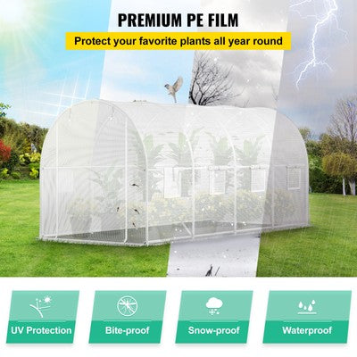 Walk-in Tunnel Greenhouse Galvanized Frame Waterproof 15x6.5x7 ft