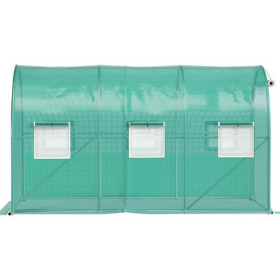Walk-in Greenhouse 12'x7'x7' Tunnel Planter House Garden Galvanized Frame