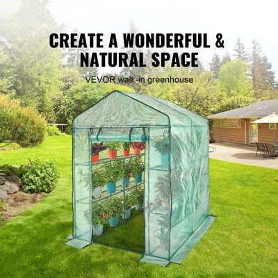 Walk in Greenhouse Portable Mini Garden House Outdoor 8 Shelves 3 Tiers