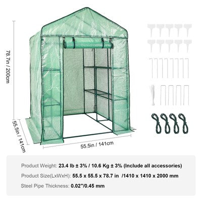 Walk in Greenhouse Portable Mini Garden House Outdoor 8 Shelves 3 Tiers