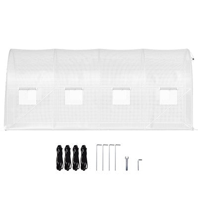 Walk-in Tunnel Greenhouse Galvanized Frame Waterproof 15x6.5x7 ft
