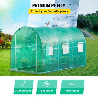 Walk-in Greenhouse 12'x7'x7' Tunnel Planter House Garden Galvanized Frame