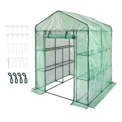 Walk in Greenhouse Portable Mini Garden House Outdoor 8 Shelves 3 Tiers
