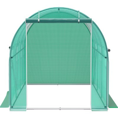 Walk-in Greenhouse 12'x7'x7' Tunnel Planter House Garden Galvanized Frame