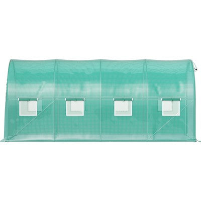 Walk-in Greenhouse 15'x7'x7' Hot Planter House Gardening Galvanized Frame