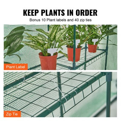 Walk in Greenhouse Portable Mini Garden House Outdoor 8 Shelves 3 Tiers