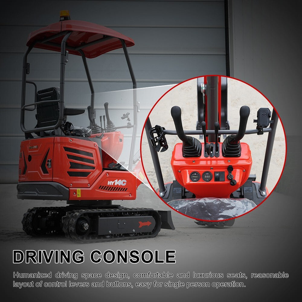 Mini Excavator 1.4 Ton Tracked Digger 13.5HP B&S EPA Gas Engine
