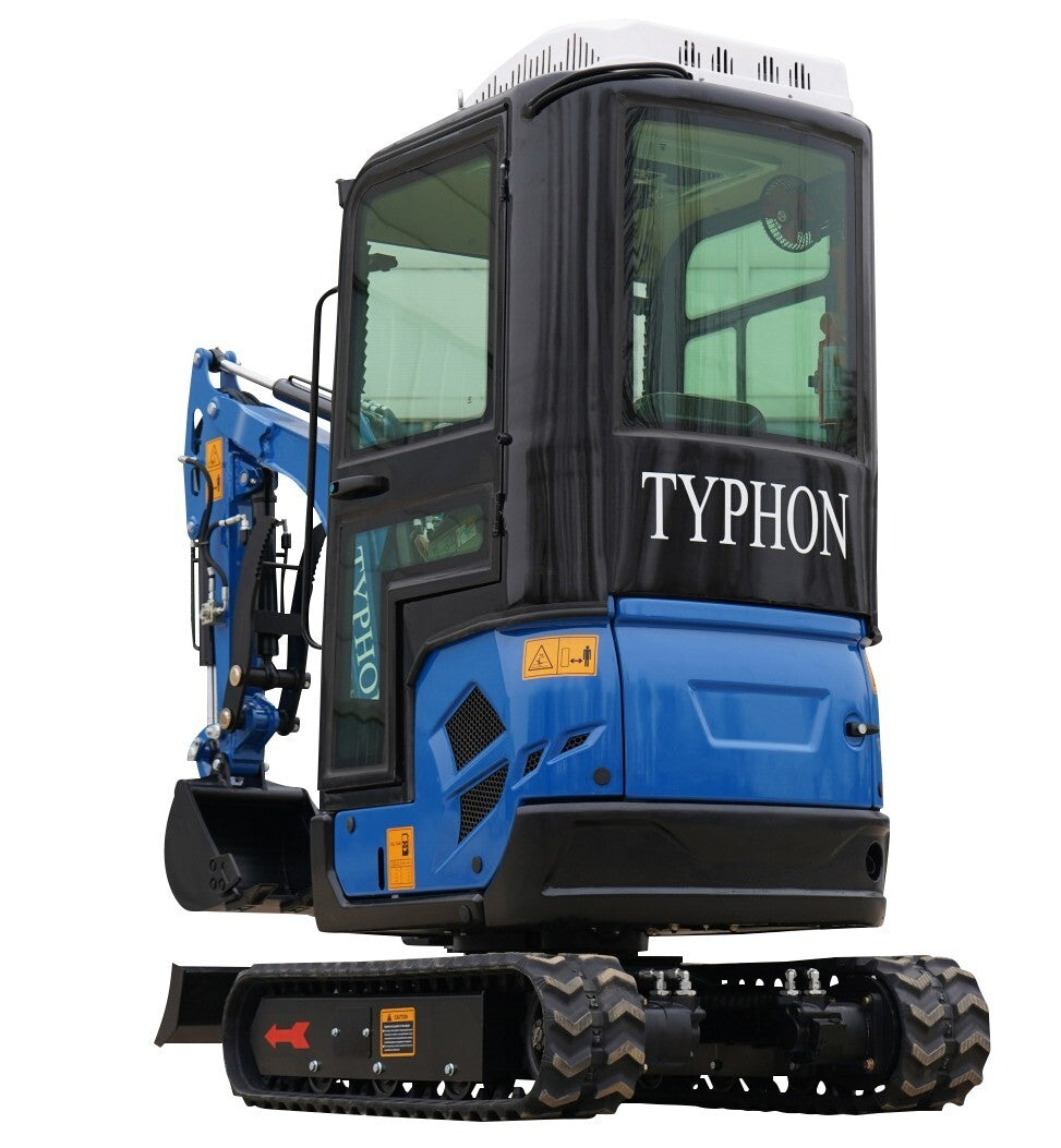 TYPHON TERROR XVII Prestige 2 Ton Mini Excavator w/ AC & Heater Cabin – Kubota D902 Engine, 400mm Bucket, EPA Certified