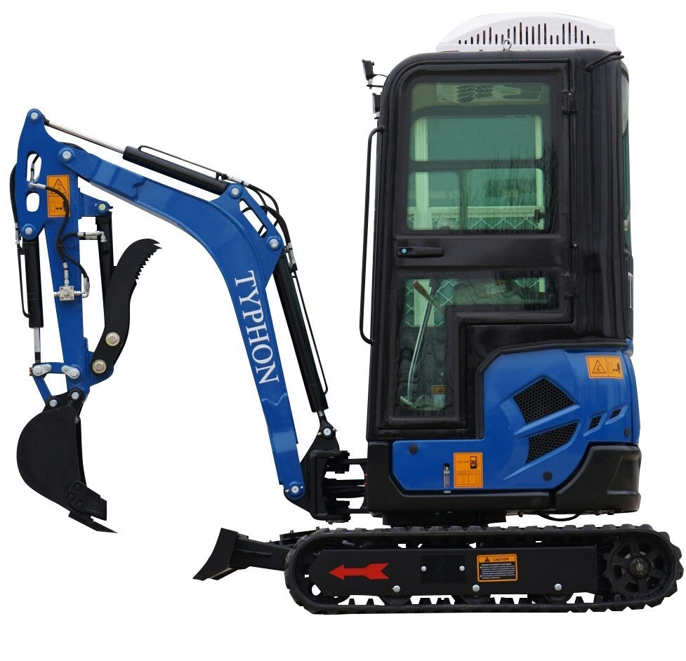 TYPHON TERROR XVII Prestige 2 Ton Mini Excavator w/ AC & Heater Cabin – Kubota D902 Engine, 400mm Bucket, EPA Certified