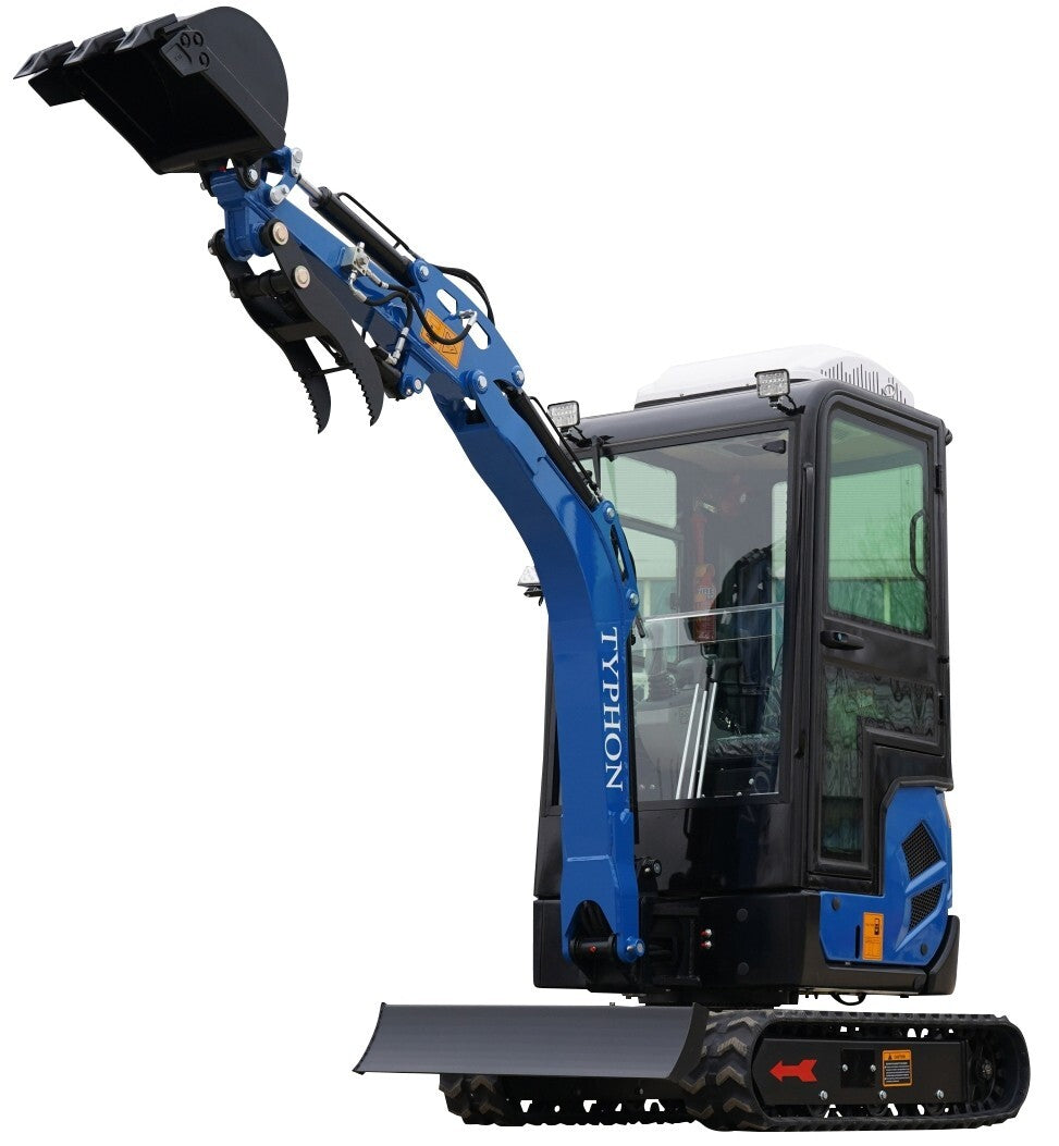 TYPHON TERROR XVII Prestige 2 Ton Mini Excavator w/ AC & Heater Cabin – Kubota D902 Engine, 400mm Bucket, EPA Certified
