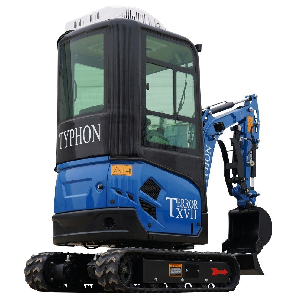 TYPHON TERROR XVII Prestige 2 Ton Mini Excavator w/ AC & Heater Cabin – Kubota D902 Engine, 400mm Bucket, EPA Certified
