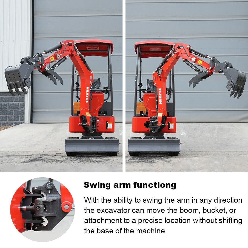 Mini Excavator 1.4 Ton Tracked Digger 13.5HP B&S EPA Gas Engine
