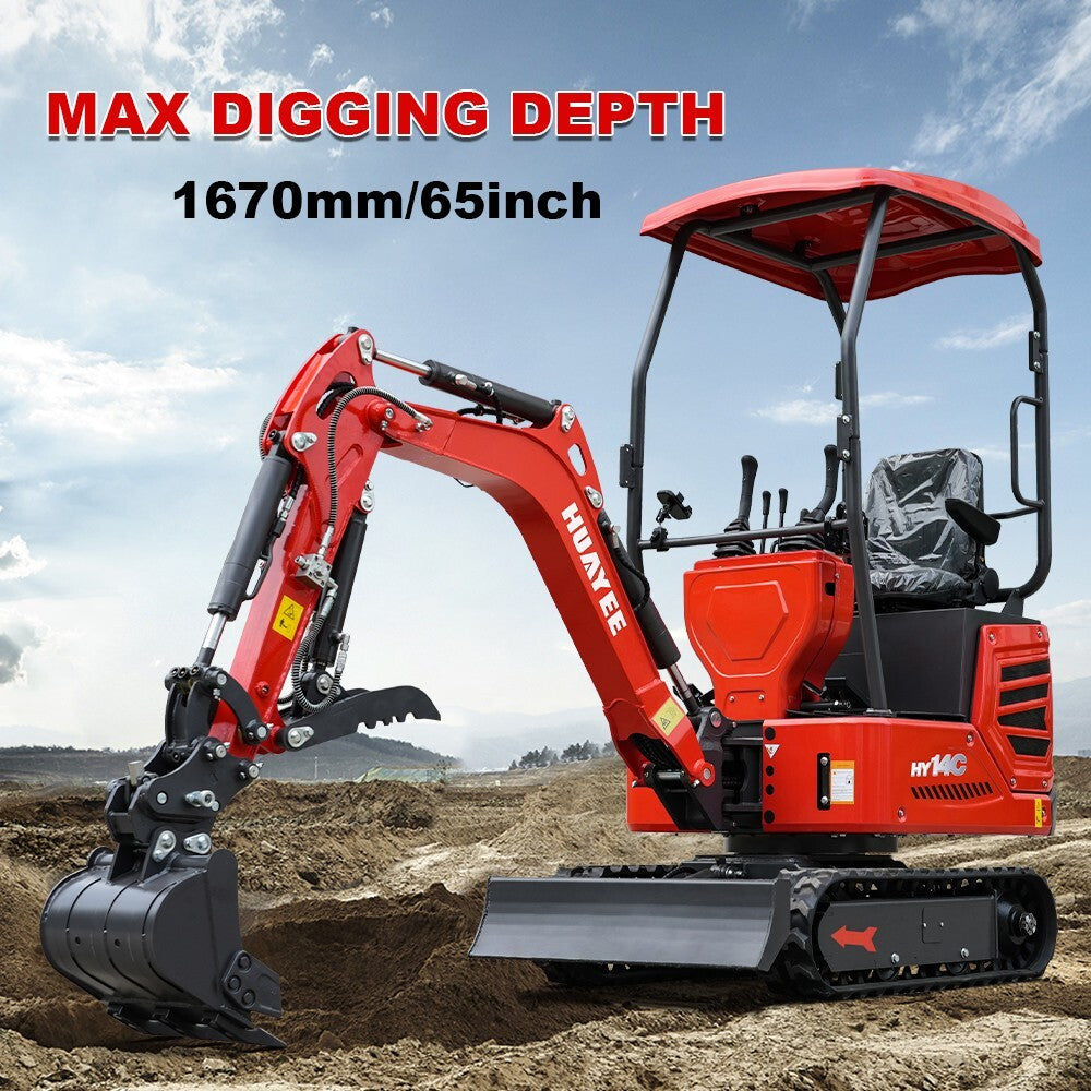 Mini Excavator 1.4 Ton Tracked Digger 13.5HP B&S EPA Gas Engine