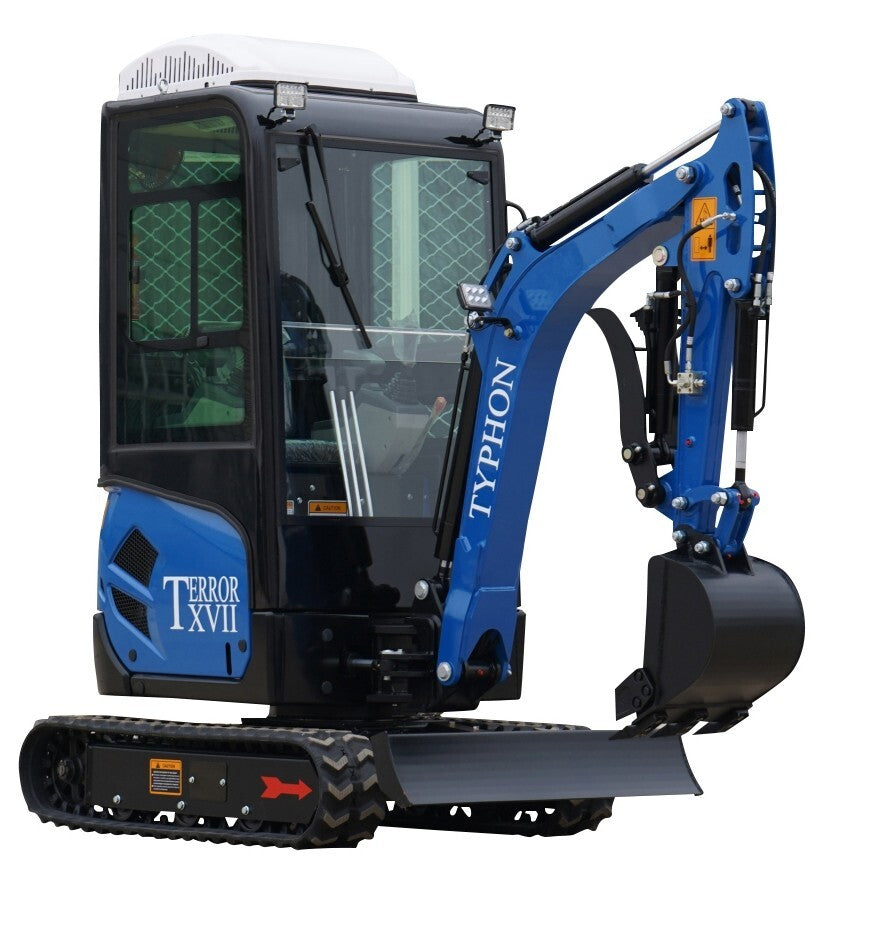 TYPHON TERROR XVII Prestige 2 Ton Mini Excavator w/ AC & Heater Cabin – Kubota D902 Engine, 400mm Bucket, EPA Certified