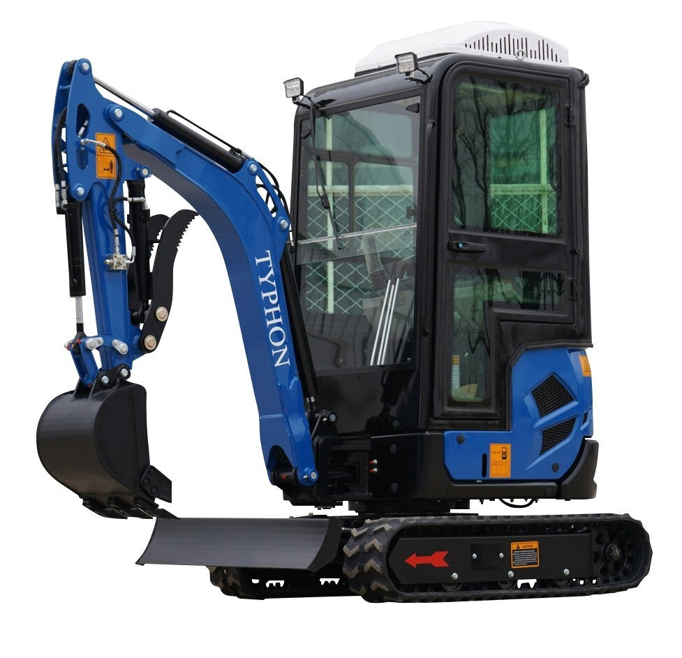 TYPHON TERROR XVII Prestige 2 Ton Mini Excavator w/ AC & Heater Cabin – Kubota D902 Engine, 400mm Bucket, EPA Certified