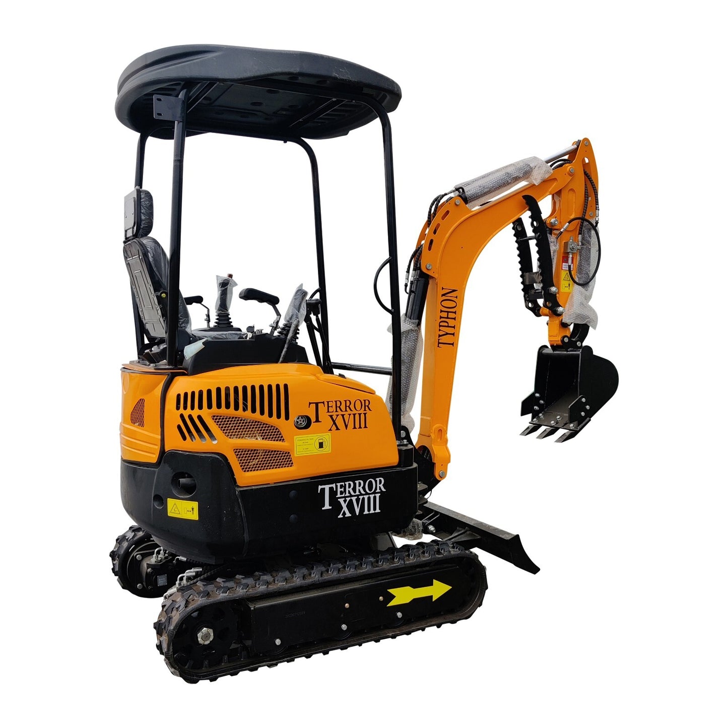 TYPHON TERROR XVIII 2 Ton (4,000 lbs) Mini Excavator – EPA Certified Kubota D902 Diesel, Boom Swing, Canopy, 0.03 cbm Bucket, Hydraulic Thumb
