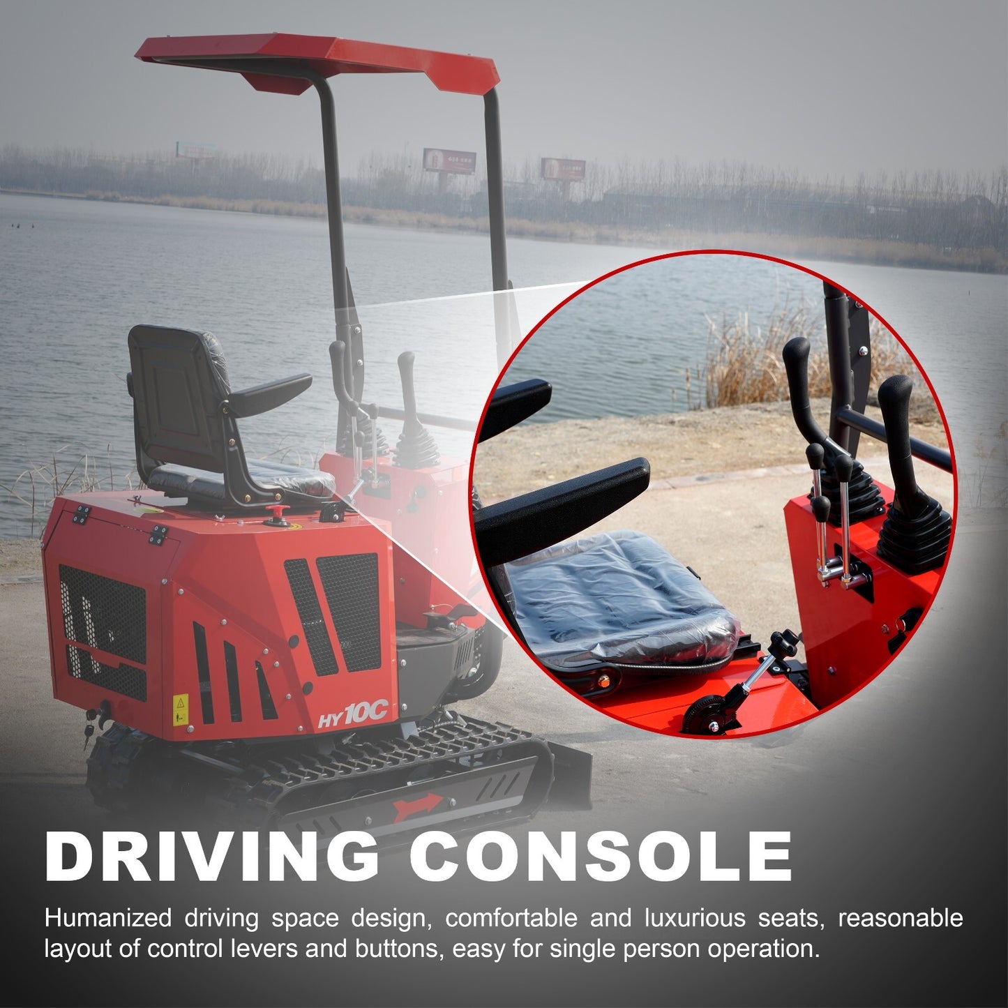 Mini Excavator 1 Ton 13.5hp Mini Digger Crawler Gas EPA Engine