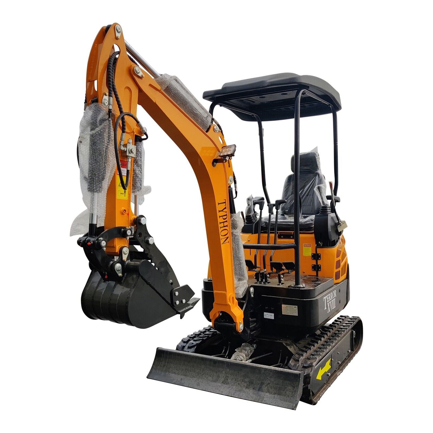 TYPHON TERROR XVIII 2 Ton (4,000 lbs) Mini Excavator – EPA Certified Kubota D902 Diesel, Boom Swing, Canopy, 0.03 cbm Bucket, Hydraulic Thumb