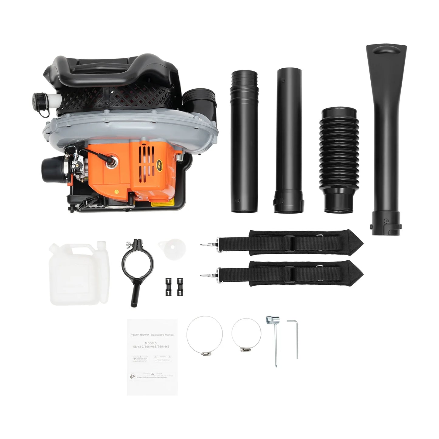 2700W Backpack Leaf Blower 63CC 2 Stroke Gas Powered Leaf Blowers W/ 1.8L Fuel Tank, Air Cooling Gasoline Grass Blower for Yard