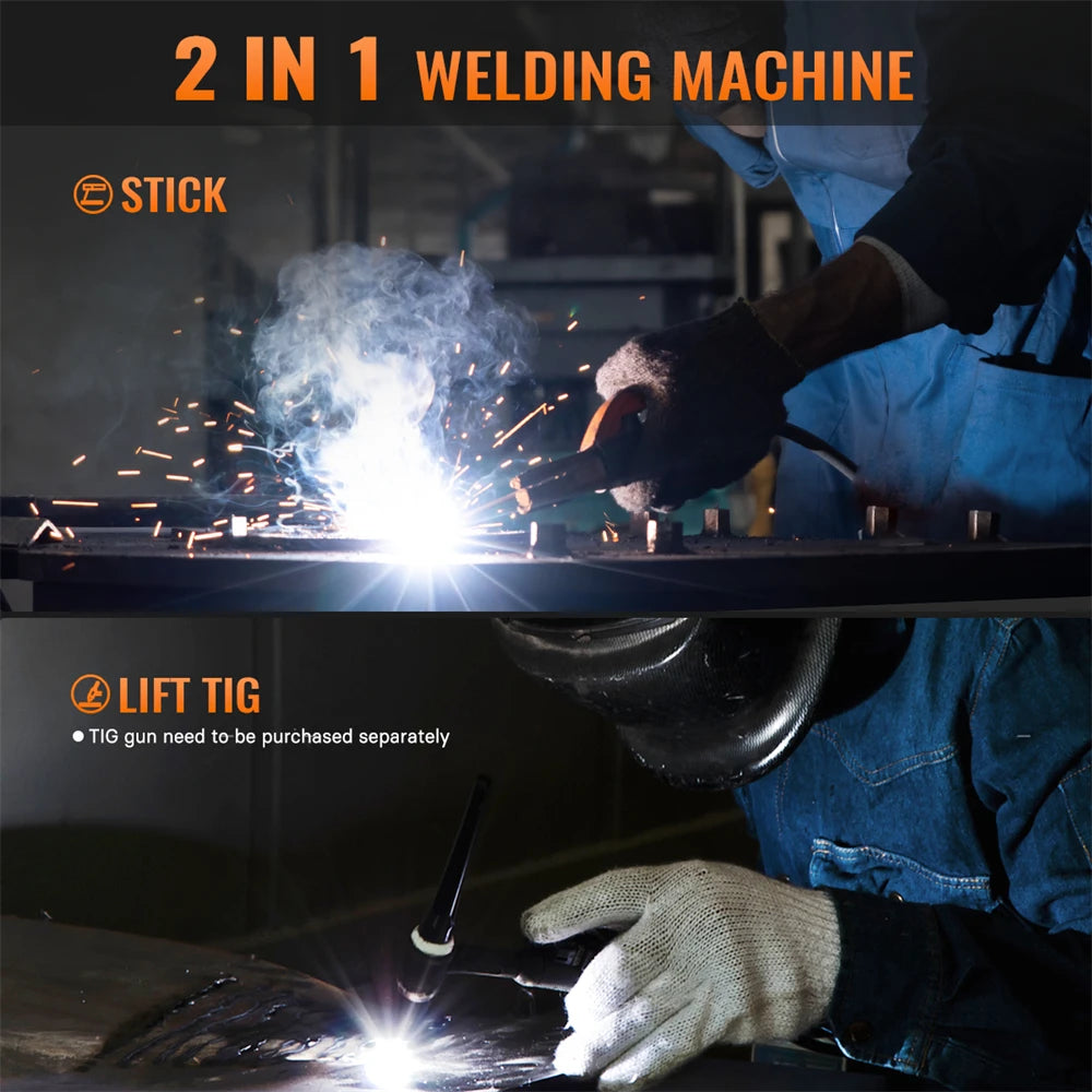 HITBOX ARC-200 Mini Inverter Welder 2-in-1 MMA/LIFT TIG 110V–220V Portable Digital IGBT