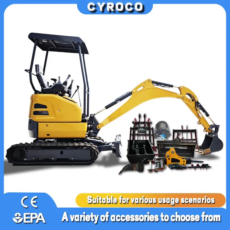 Mini Excavator 1 Ton 2 Ton Kubota Engine Customized EURO 5 Excavator Diesel Engine Crawler Excavator Fast Delivery