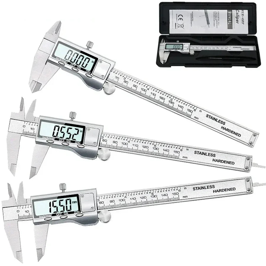 TON09 Digital Vernier Caliper 150mm ā 6" Stainless Steel Electronic Micrometer Measuring Tool | 0.01mm Precision