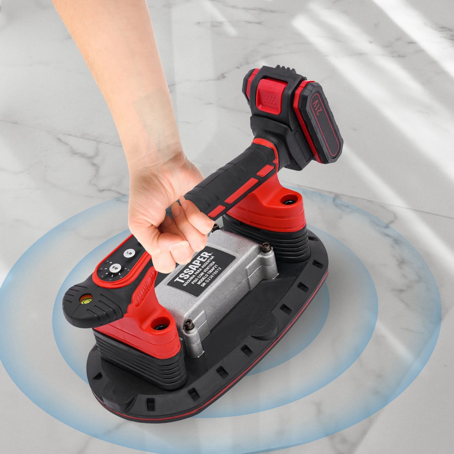 6-Speed Tile Vibration Leveling Tool with Suction Cup – Cordless Tile Laying Machine