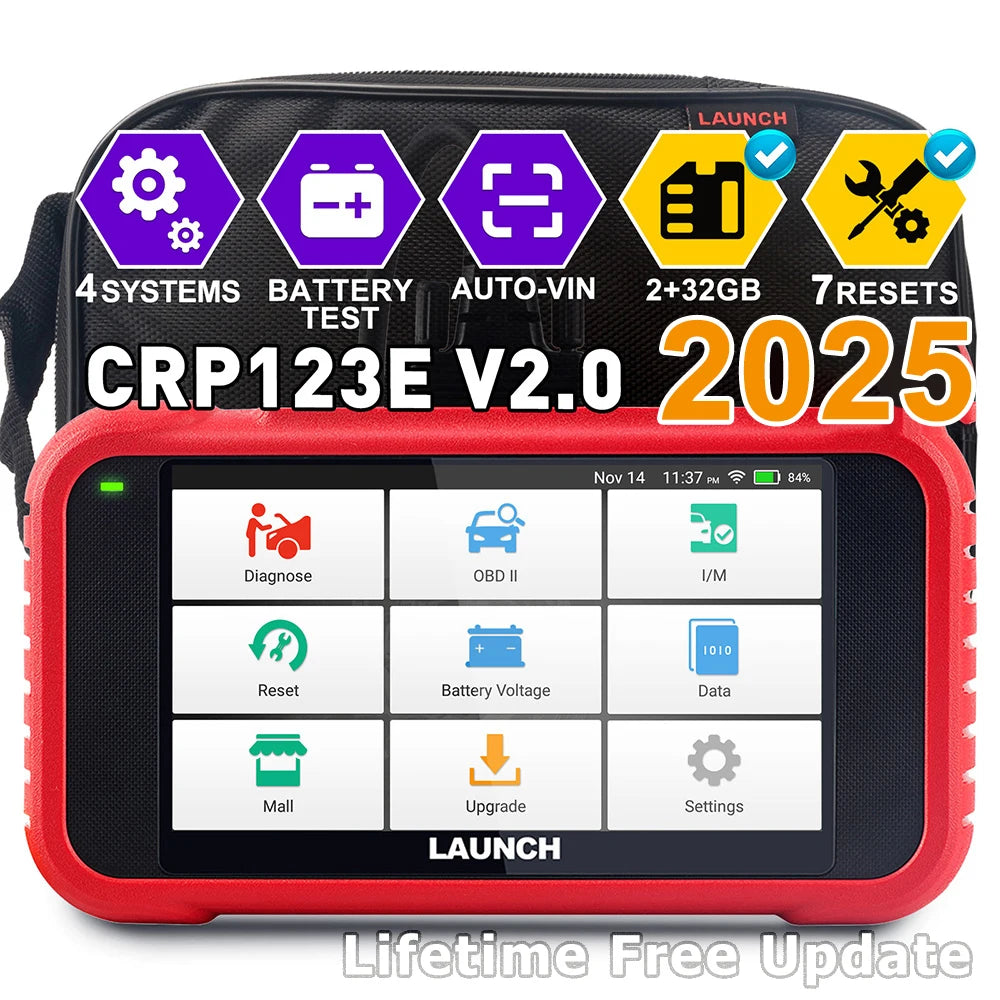 LAUNCH X431 CRP123E V2.0 / CRP129E V2.0 OBD2 Diagnostic Scanner – ABS SRS Engine Transmission Tool with Lifetime Free Updates