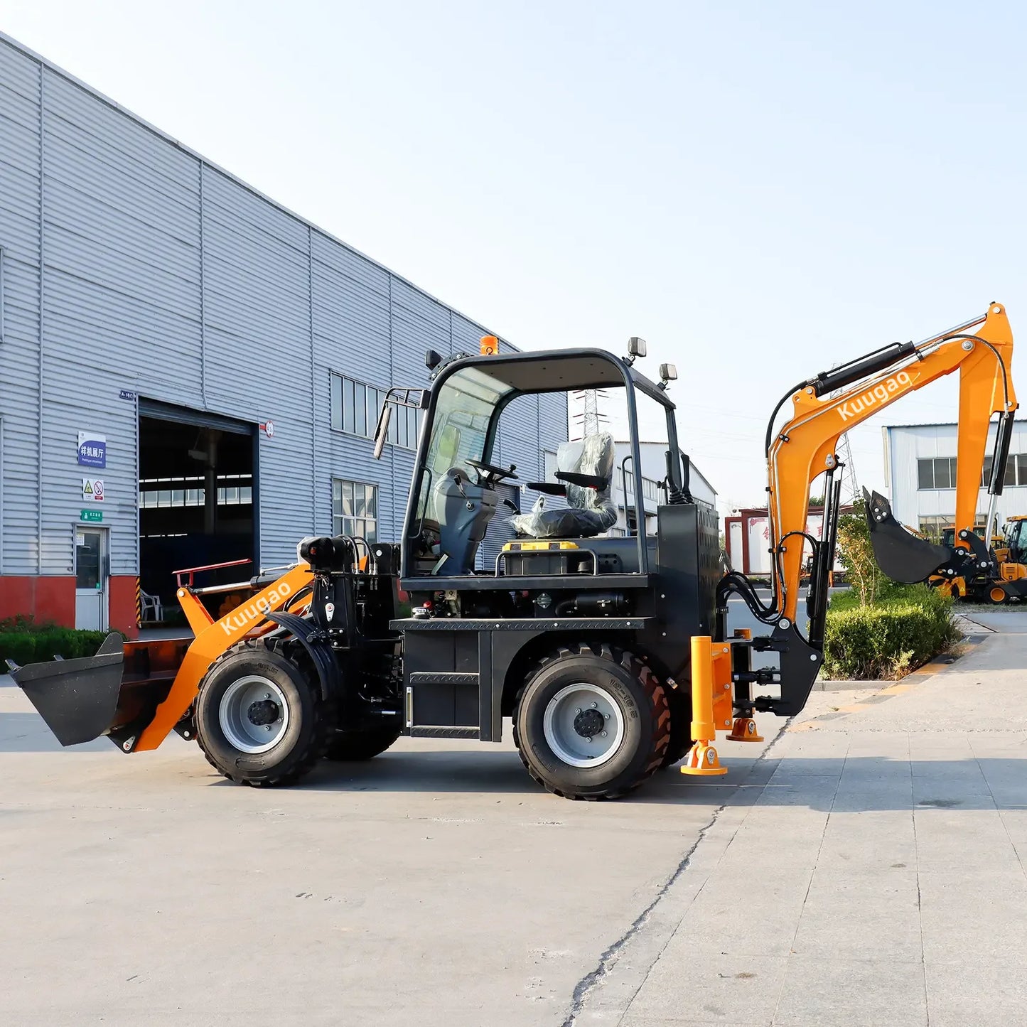 4×4 Backhoe Loader with Kubota Engine – Front Loader & Mini Excavator Combo | 50HP Agricultural Digger