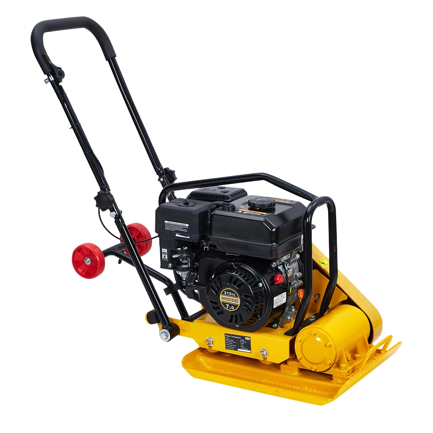 7HP Plate Compactor Rammer, 212CC Gas Engine, 4200lbs Compaction Force Rammer Jumping Jack Tamper, 22.1x15.9 Inch Plate