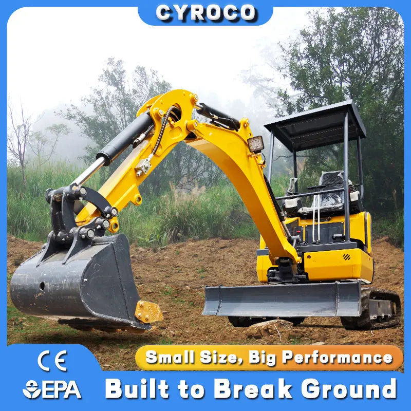Mini Excavator 1 Ton 2 Ton Kubota Engine Customized EURO 5 Excavator Diesel Engine Crawler Excavator Fast Delivery