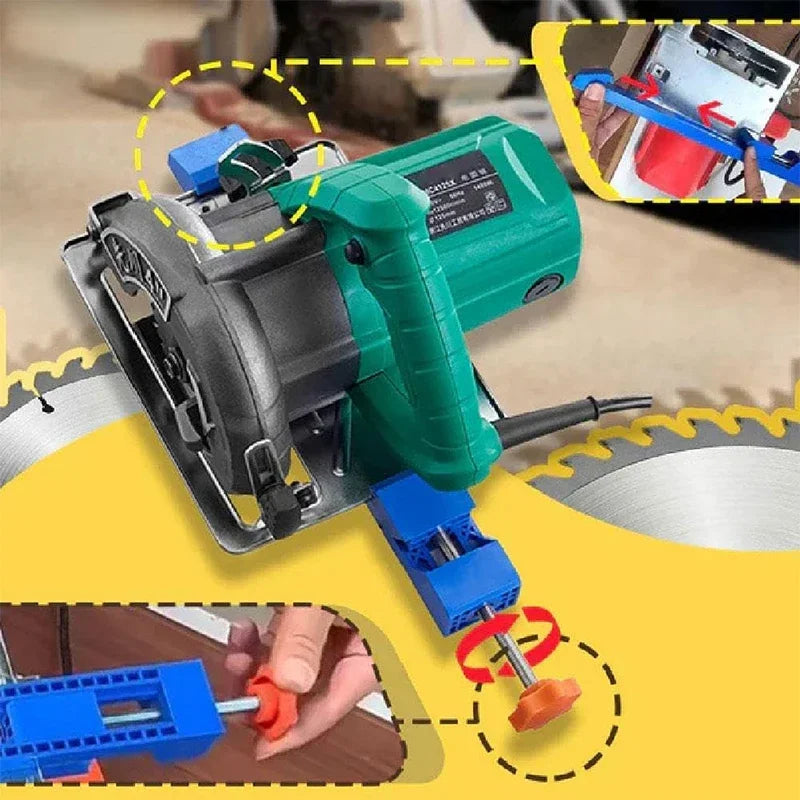 Adjustable Circular Saw Guide Rail ā ABS Cutting Machine Base with Positioning Clamps for Precision Milling