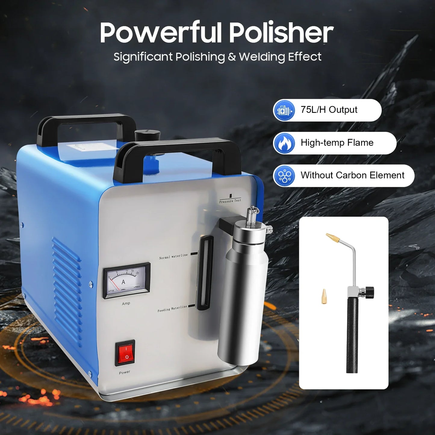 220V Hydrogen Oxygen Flame Polisher – H160/H180 75L/95L Acrylic Water Welder with Flame Gun