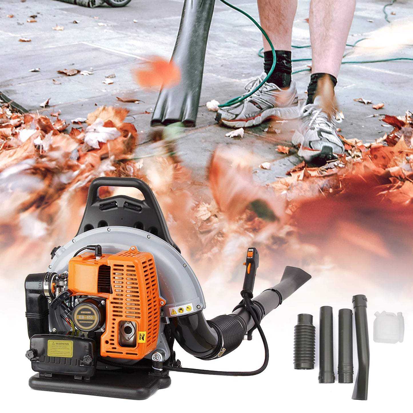 2700W Backpack Leaf Blower 63CC 2 Stroke Gas Powered Leaf Blowers W/ 1.8L Fuel Tank, Air Cooling Gasoline Grass Blower for Yard