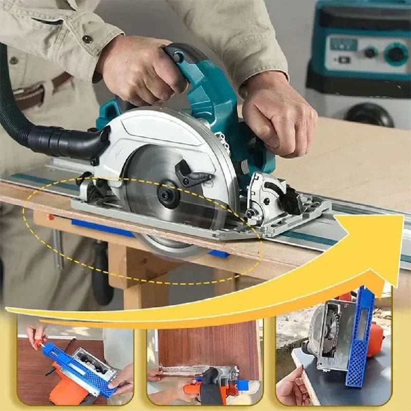 Adjustable Circular Saw Guide Rail ā ABS Cutting Machine Base with Positioning Clamps for Precision Milling