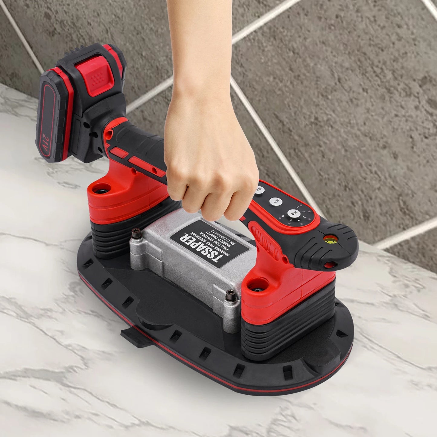6-Speed Tile Vibration Leveling Tool with Suction Cup – Cordless Tile Laying Machine
