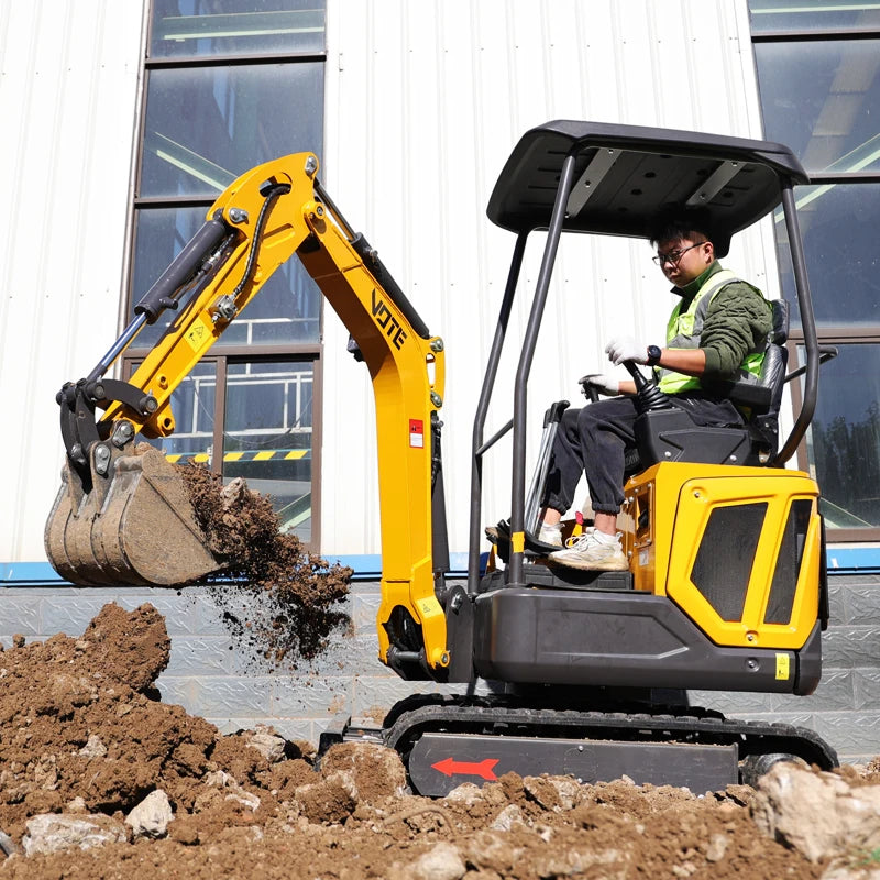 1.6 Ton Hydraulic Mini Excavator – VOTE Micro Digger with KIPOR Engine | Crawler Farm Excavator | CE Certified