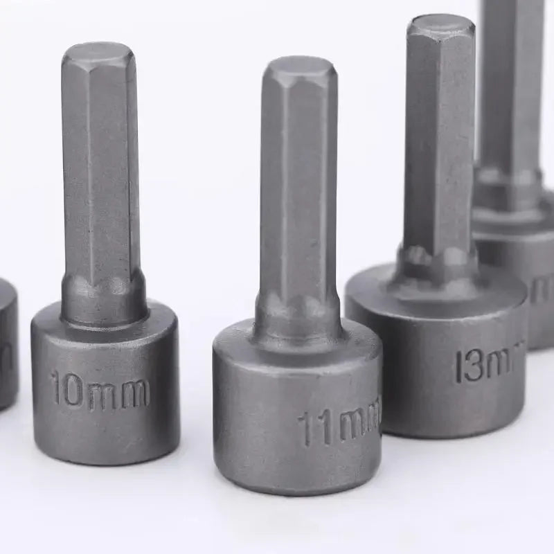 9pcs Nut Driver Set 5mm–13mm – Hex Sockets Sleeve Bits for Screwdriver & Power Drill, Stainless Steel Socket Wrench Set