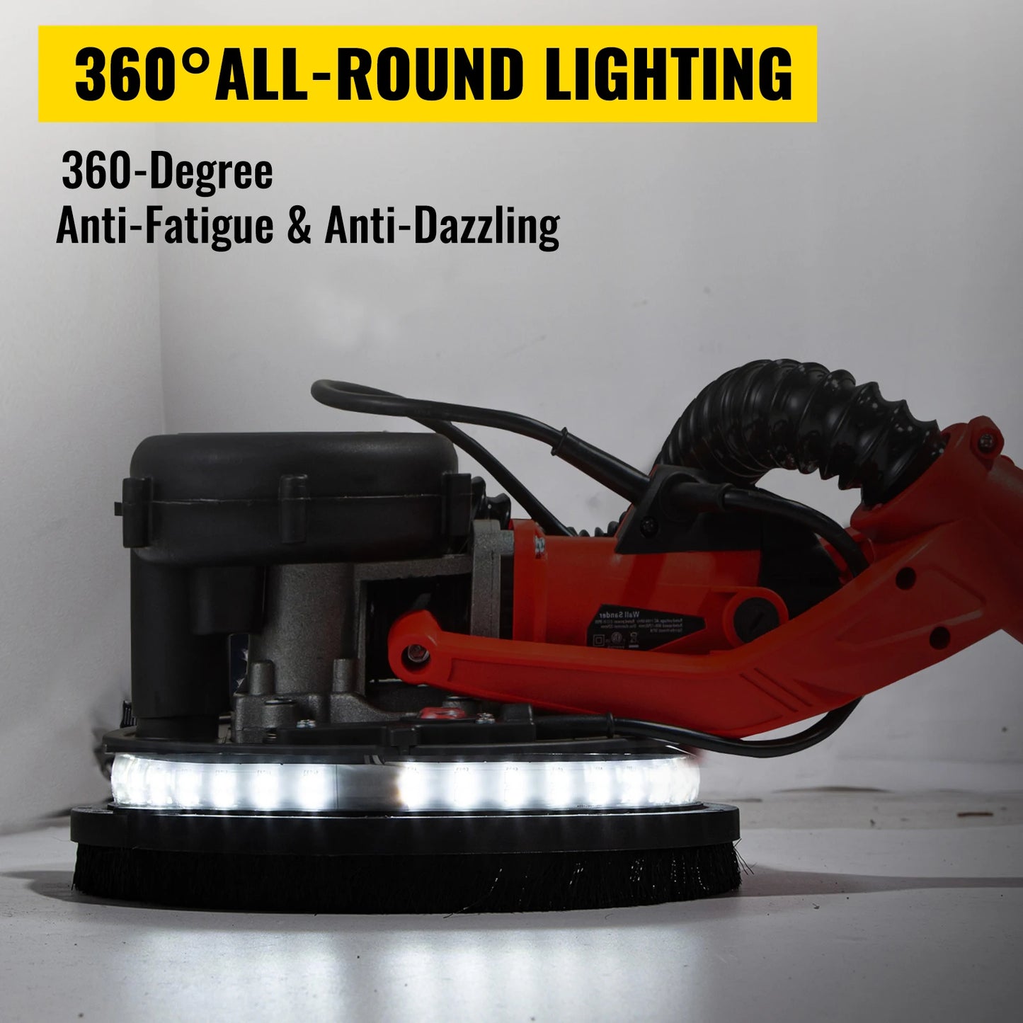 Drywall Sander 850W – Variable Speed 800–1750 RPM | LED Light, Telescopic Handle, Vacuum Bag Included