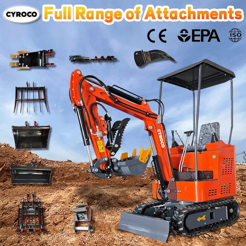 Mini Excavator 1 Ton 1.2 Ton Kubota Engine 1.5 Ton 1.8 Ton Crawler Excavator EURO 5 EPA Engine Excavator