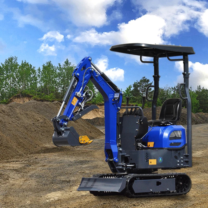 Mini Excavator 1 Ton – EPA Certified Small Digger, 13.5HP Farm & Home Use Crawler Excavator for Trenching & Dredging