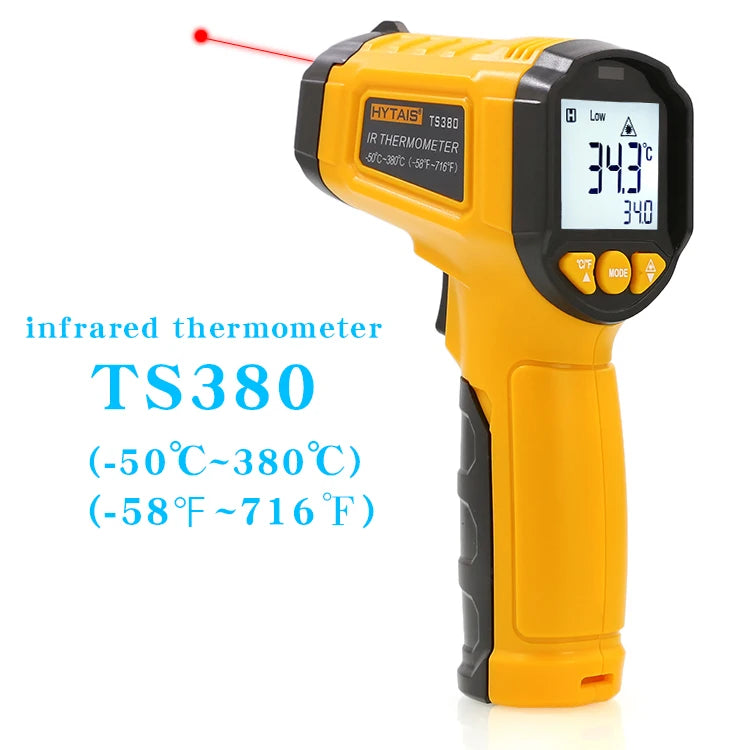 TS380 HYTAIS Infrared Non-Contact Thermometer – High-Precision Industrial Handheld Temperature Gauge (Up to 120°C+)