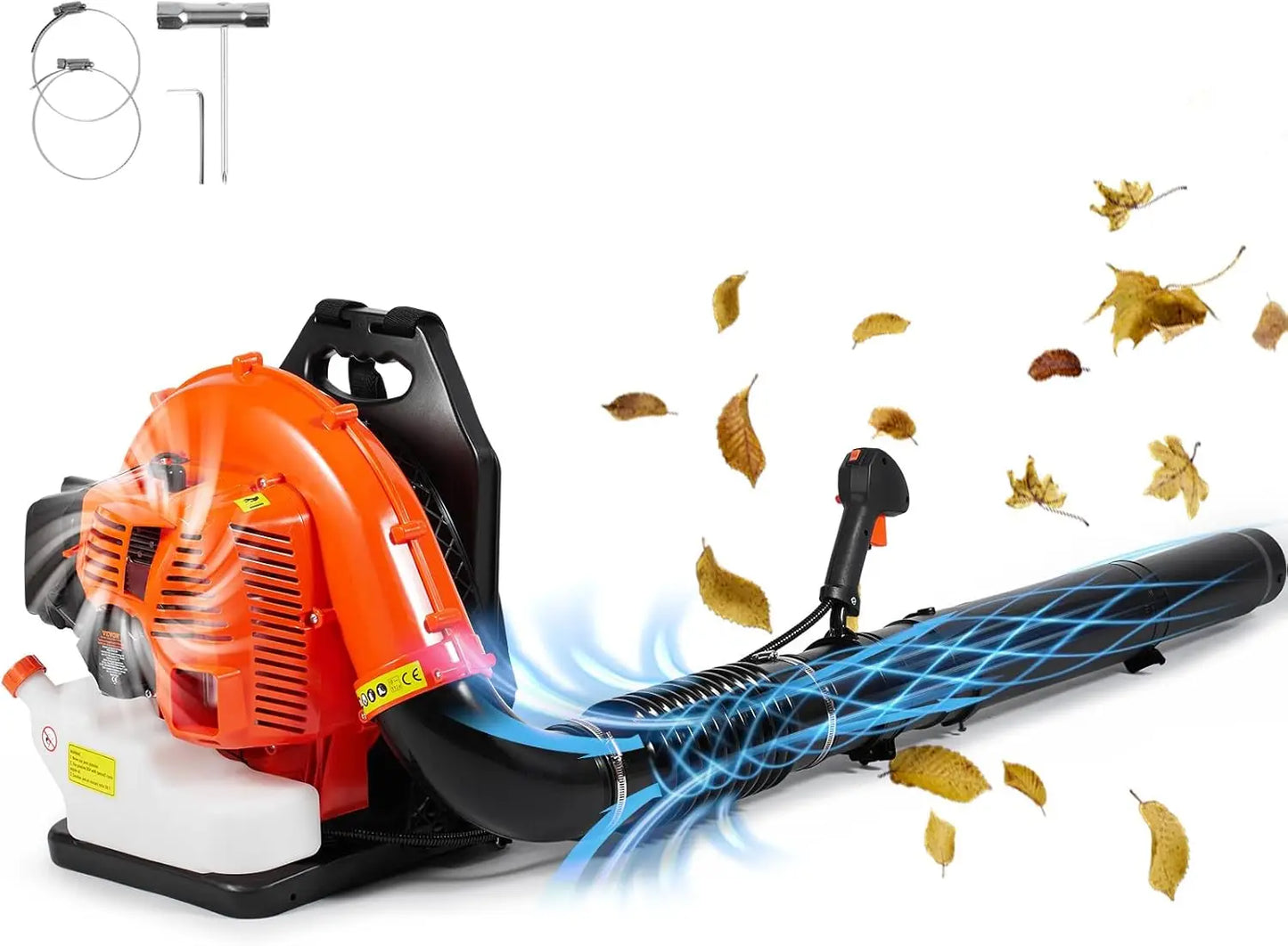 79cc Backpack Gas Leaf Blower, 2-Cycle Gas Powered Backpack Blower with 3L Fuel Tank, 930CFM Air Volume 184MPH Speed,